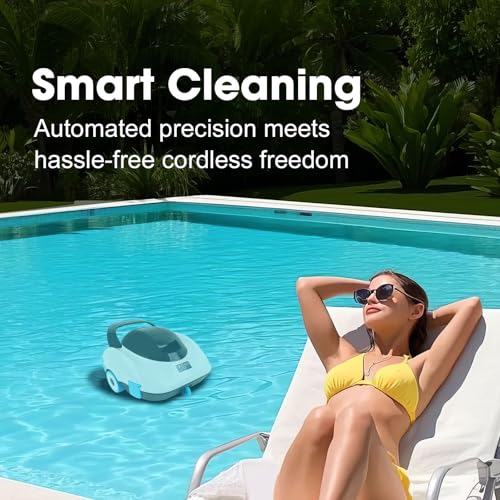 Robotic Pool Cleaner, Cordless Pool Vacuum with 19 GPM Powerful Suction, 2H Runtime and 3H Fast Charging, Dual Filters, Self-Parking, for Above Ground& In Ground Pools Up to 870 sq.ft 3 Robotic Pool Cleaner, Cordless Pool Vacuum with 19 GPM Powerful Suction, 2H Runtime and 3H Fast Charging, Dual Filters, Self-Parking, for Above Ground& In Ground Pools Up to 870 sq.ft - Image 4