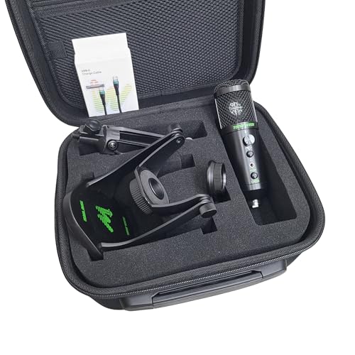 Tone Weal UM96 USBコンデンサーマイクキット – 96kHz/24ビット、カーディオイド、プラグアンドプレイ、デスクスタンド、ショックマウント、ハードケース付き – ストリーミング、ゲーム、レコーディング、iOS/Android対応  (黒)