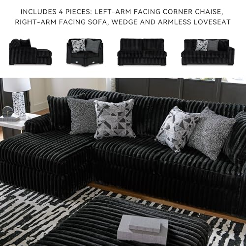 Image of Signature Design by Ashley Oversized 4-Piece Sectional with Chaise, Onyx