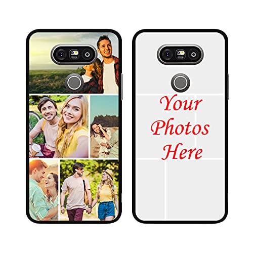 Custom Case for LG G5, Multi-Photo Anti-Scratch TPU Soft Protective Shell Personalized Customized Text Name Phone Case for LG G5, Black