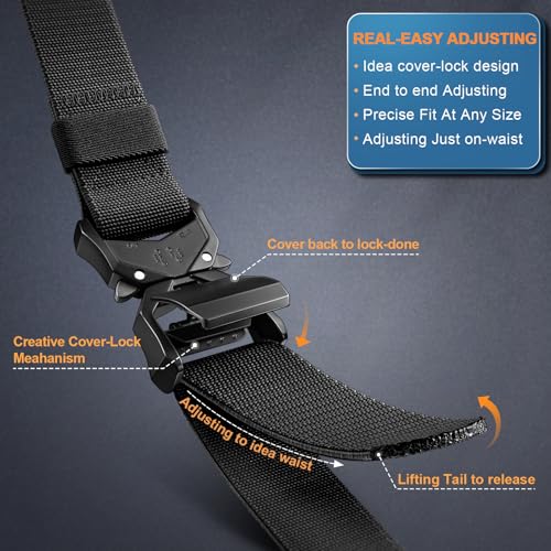 BULLIANT Men's Tactical Belt Military Rigger Elastic Nylon Belt fo Gift Men Work Heavy Duty 1.5",QUICK RELEASE4