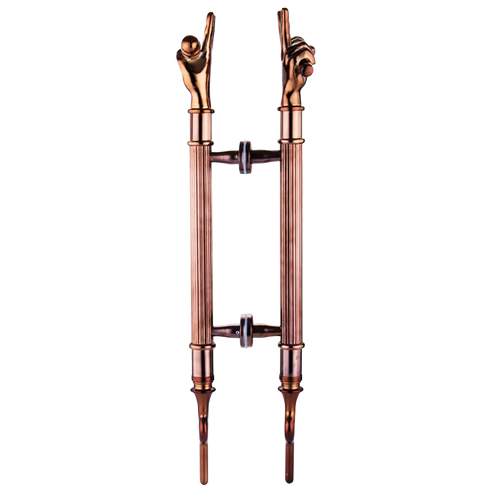 Rose Gold Stainless Steel Two Sides Glass Shed Door Pull Brushed Handles,Bar Barn Door Large Entry Door Handle 31In/47In/59In, Wood Door Handle With Fittings(,150Cm/59In)