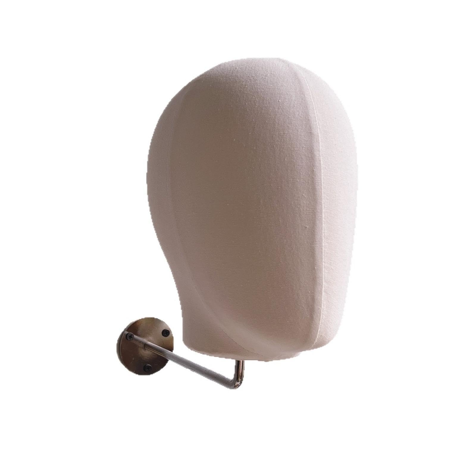 Hairpiece Display Display Head Pin-Insertable Hairpiece Display Head with Wall Mount Canvas-Covered for Salon Owners, Cosmetologists, Hair Salons White Linen Head-image-16