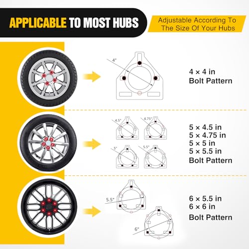 Image of Nilight Spare Tire Carrier Mount Stake Pocket Boat 3-Nuts Trailer Bracket Utility Trailer Accessories Fits 4 & 5 & 6 Lugs Trailer Wheels on 4 inch 4.5'' 4.75'' 5'' 5.5''and 6'' Bolt Patterns 150 Lbs