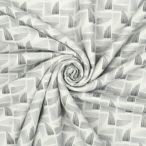 Image of Story@Home Dohar Single Bed Cotton 100% | 150GSM 144 X 220 cm Quilt AC Blanket for Summer | AC Comforter Single Bed | White & Grey, Abstract Reversible Design Duvet | All-Season Blanket