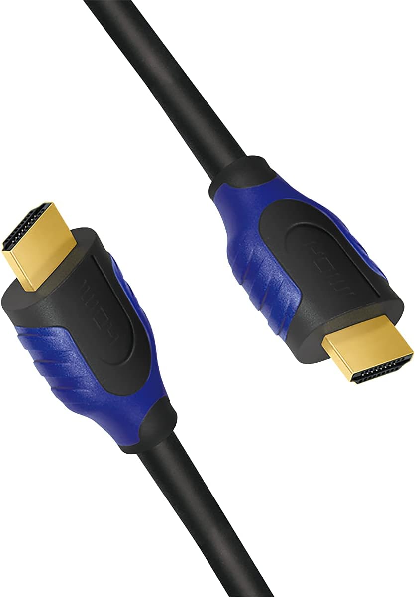 Close-up of the gold-plated HDMI connectors on the LogiLink CH0061 cable.
