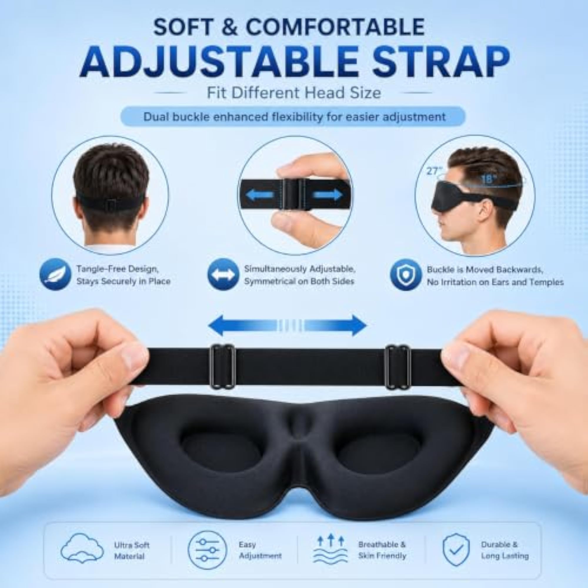 3D Memory Foam Sleeping Eye Mask, Complete Blackout