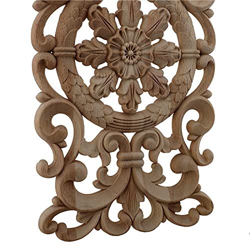 Applique en bois sculpté de 32x16cm pour décor de meuble style européen