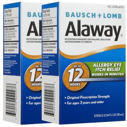 Bausch & Lomb Alaway Itch Relief Eye Drops-0.34 oz, 2 ct (Quantity of 2)