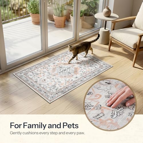 Tapete decorativo beige 2x3 pies HOOBRO miniatura 3