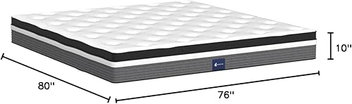 Miniatura 2 de S SECRETLAND Colchón corto Queen de espuma viscoelástica de gel refrescante de 12 pulgadas y resortes interiores con bolsillo individual, colchón de