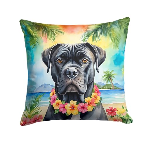 Caroline's Treasures Luau Party Decorative Throw Pillow, 14Hx14W, Cane Corso 6398