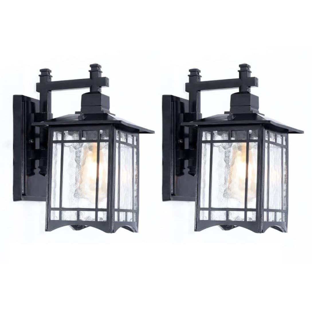 CVdrtyED Outdoor Wall Lights 2pcs Outdoor Wall Sconce Aluminum Exterior Light Waterproof Acrylic Outside Lamp Garden Villa Durable Porch(Black)