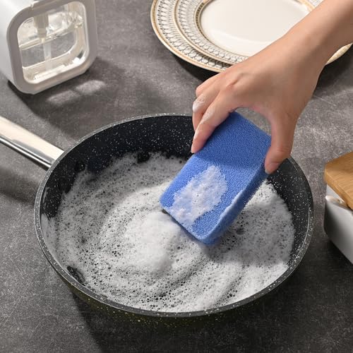 Image of Fox Run Silicone Dish Scrubbers, Set of 6 Multi-Purpose Reusable Cleaning Brushes, Safe for Non-Stick, Blue, Cyan, and Light Purple