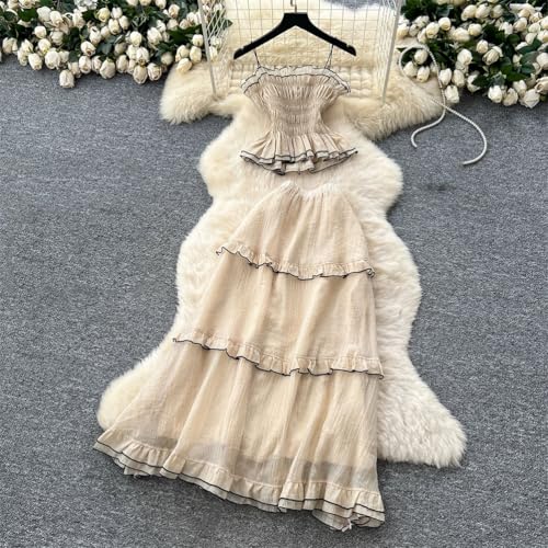 Women Spaghetti Straps Tops Patchwork Vintage Skirts Bohemian Beach Suits2