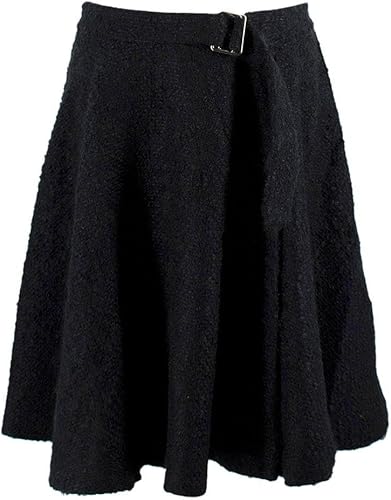 Dior Falda Azul Marino de Mezcla de Mohair con Cinturón de Segunda Mano