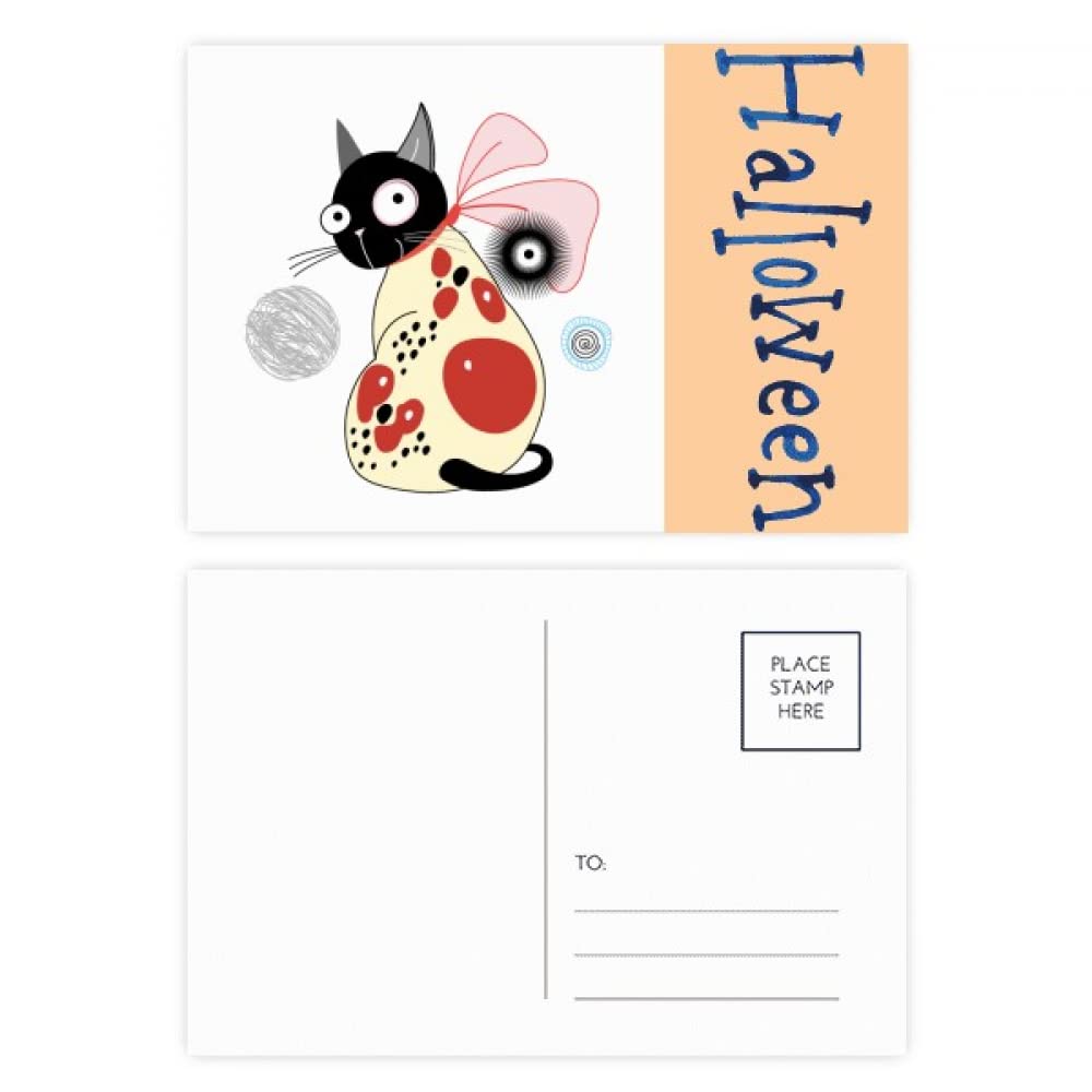 Cartes postales d'Halloween chat - Lot de 20 invitations haut de gamme - 4
