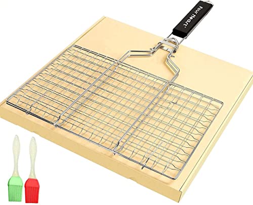 Yeeteching Grillkorb Fischbräter, Gemüsekorb Burger Grillwender,...