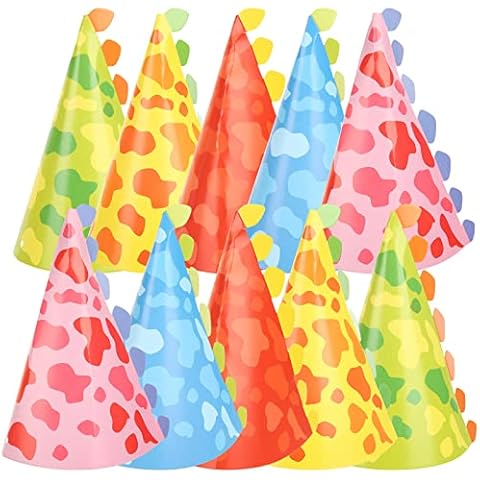 PATKAW 20pcs Dinosaur Birthday Party Hat Animal Cone Hat Paper Birthday Tiara Headband Art Craft Caps for Dino Themed Birthday Party Children Party New Years Party Cover