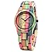 Produktbild BEWELL Damen Uhr Holz Analog Japanisches Quarzwerk mit Bambus Armband Rund Armbanduhr Frauen (Mehrfarbig 1)