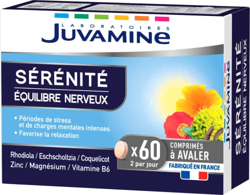 JUVAMINE - Sérénité Équilibre Nerveux - Favorise La Relaxation Et La Détente - 60 Comprimés - A Base de Plantes & Minéraux Cover