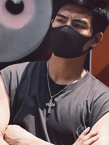 Bandmax Mens Pendant Necklace Stainless Steel Masonic Necklace for Men Freemason Pendants with 22" Spiga Chain Masonic Gifts for Father Husband3