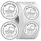 Fuutreo 1000 etiquetas autoadhesivas redondas de huevos frescos de granja de 1.5 pulgadas para pollo, pato (huevos lavados)