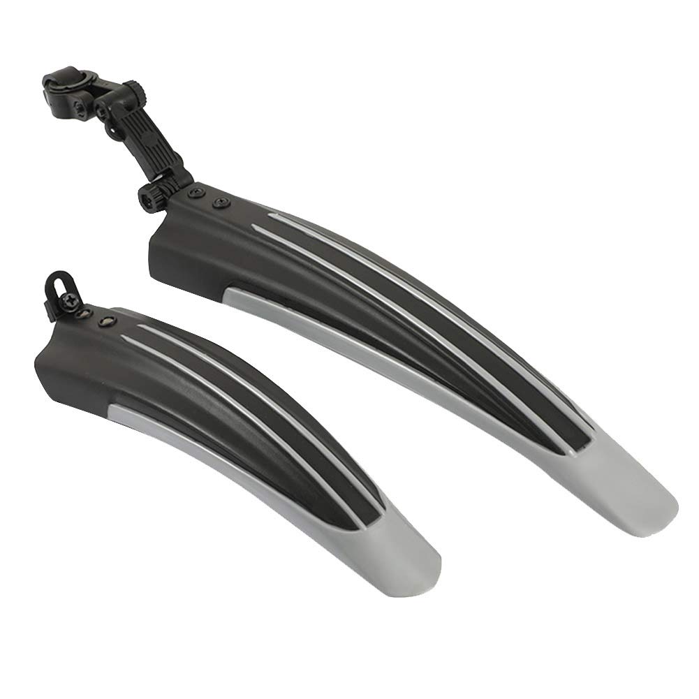 Garde-Boue de vélo, Garde-Boue de vélo électrique, Garde-Boue Avant et arrière pour vélo de Montagne, 2 pièces, Garde-Boue Avant et arrière pour 20 à 26 Pouces (Gris)