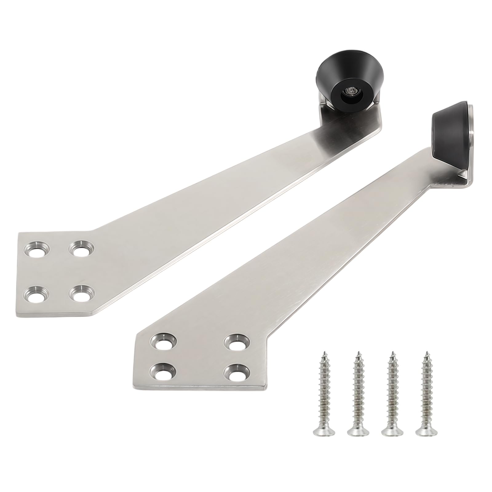 90-Degree Overhead Door Stop in Stainless Steel with Rubber Buffer for Inswing and Outswing Doors (Left & Right)