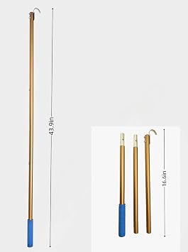 Attic Ladder Pull Down System Kit Attic Staircase Pull-Down System Tool Attic Stairs Pull Down Storage Hook and 43.9 Inch Extension Pole Designed to Replace Traditional Attic Ropes