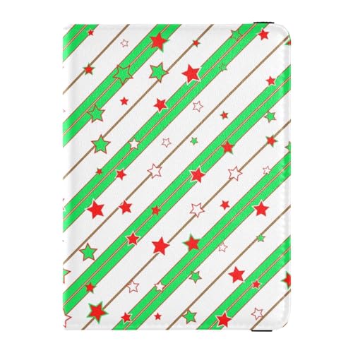 Porta passaporto e carta di vaccino pelle verde con stella di Natale con slot per carte di vaccinazione porta di credito custodia per per uomini e donne organizer per