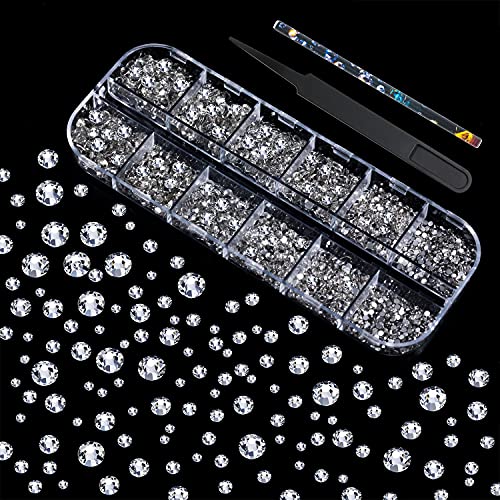 Nail Art Rhinestone 3D Nail Decoration Accessories Lasting Shiny Transparent Color Nail Rhinestone Crystal Nail Art DIY Decoration Nail Salon…