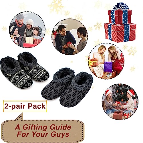 Cosyone1997 2-Pair Soft Slippers For Men Indoor Sherpa Fleece Lined thumb #6