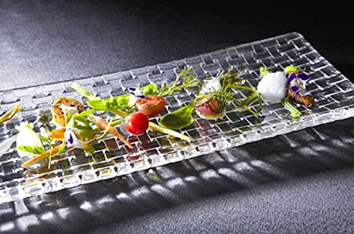 Image of Glass Serving Plate Set of 1 pcs Flower Decorative 11 inch Crystal Clear Glass Plate- Dry Fruits Sweets Chocolate Snack Plate for Dining,Catering Event,Parties,Wedding Dinner Plate (MV-04)