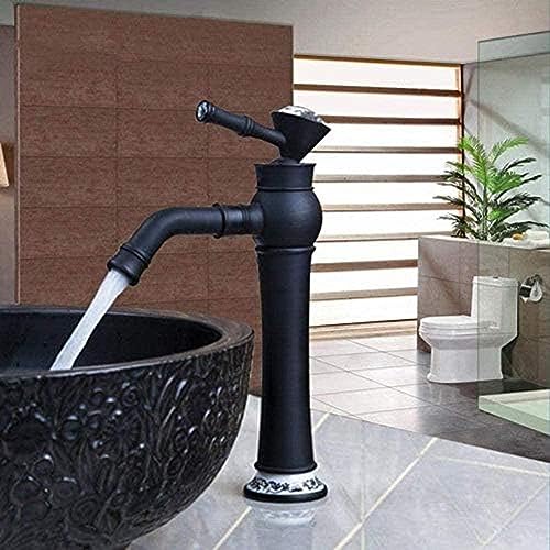 Robinet de lavabo rotatif noir anti-éclaboussures pour nettoyer facilement votre grande vasque