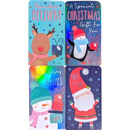 4 carteras y sobres para dinero navideño - Personajes de aluminio - Niños/Niños/Niñas
