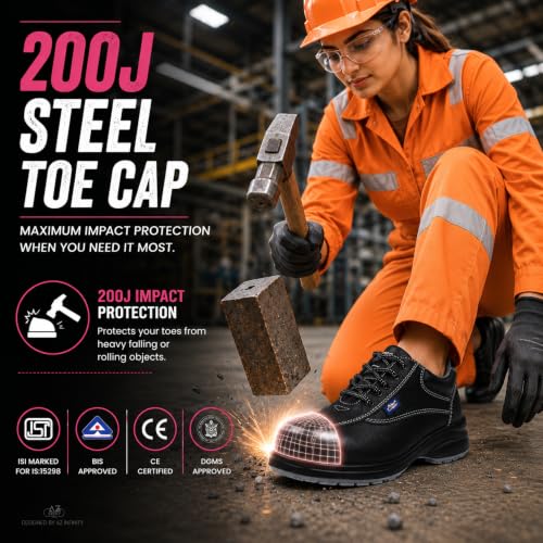 Image of Allen Cooper AC-1299 Women Safety Shoe, ISI Marked for is 15298 Part-2, Double Density DIP-PU Sole