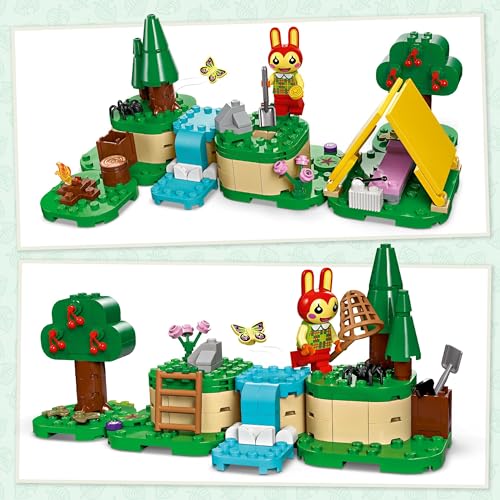 LEGO Animal Crossing Activités de Plein Air de Clara, Jouet de Construction Créatif pour Enfants, Tente, Figurine Lapin du Jeu Vidéo, Idée Cadeau d’Anniversaire pour Garçons et Filles Dès 6 Ans 77047
