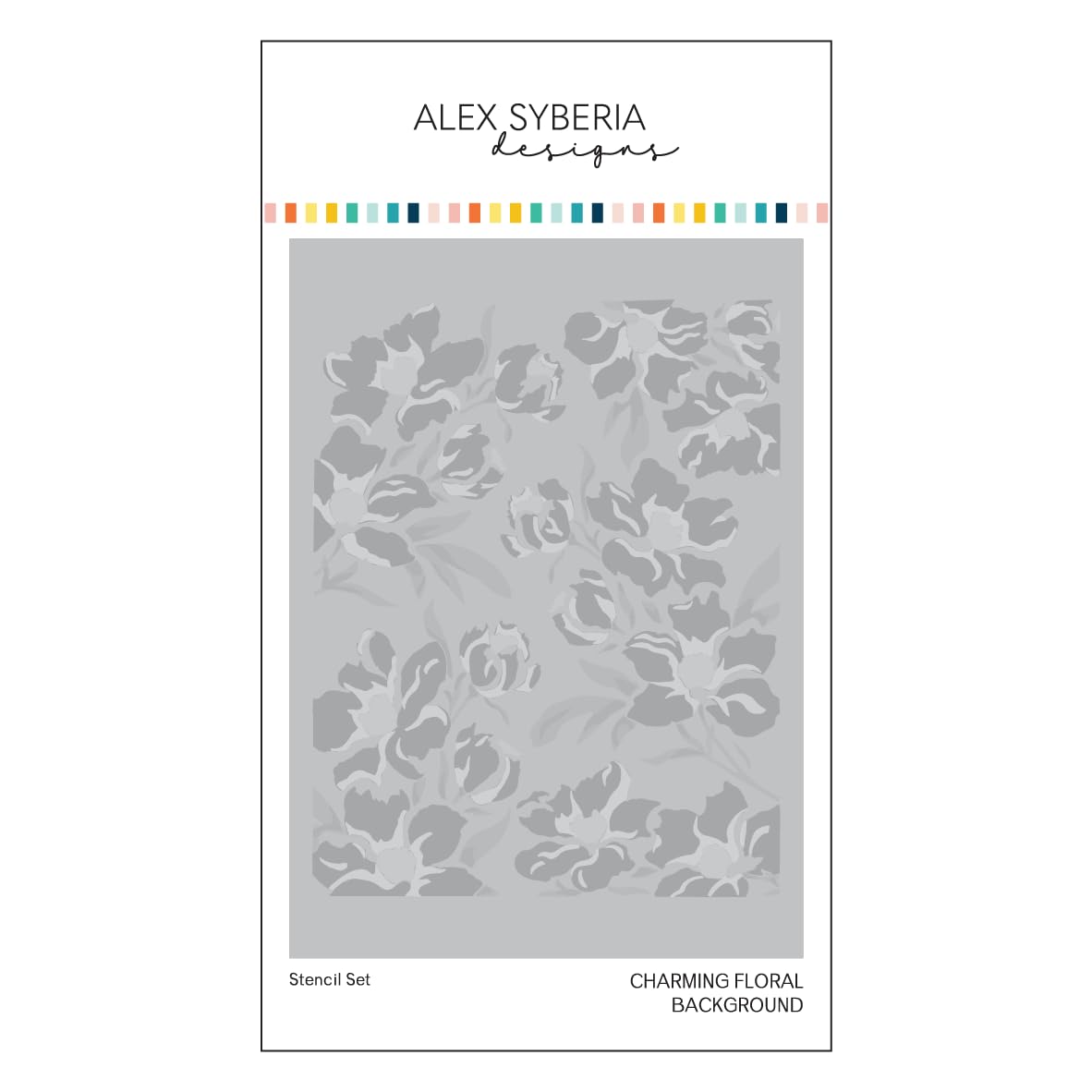 Alex Syberia Designs Charming Floral Background Stencil Set, White