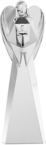 Miniatura 2 de Nambe Juego de figuras de ángel de fe, amor y paz, figuras navideñas para decoración del hogar de Navidad, mide 5.5 pulgadas cada una, aleación