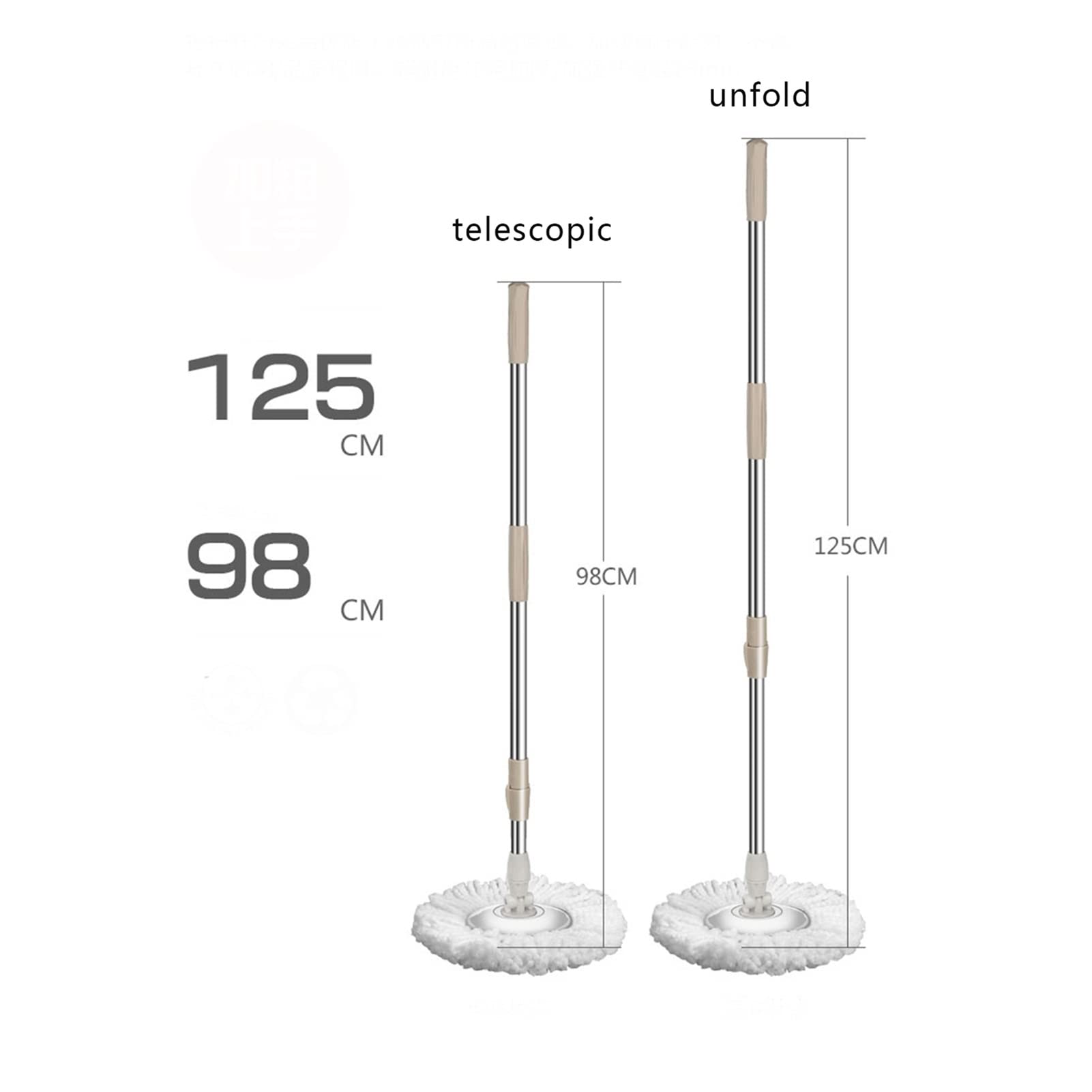 Zestaw mopa z wiadrem Spinning Mop i Wiaderkiem z zestawem wykrętaków - do kuchni domowej Czyszczenie podłogi - Zastosowanie na mokro/sucho na twardym drewnie i płytkach Mop do podłogi (kolor: 3 głowice mopa)