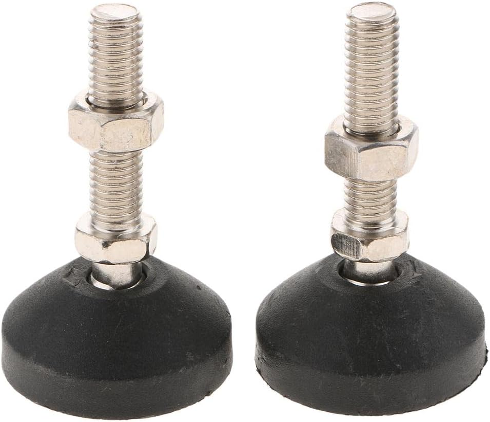 2 Pcs Carbon Steel Adjustable Furniture Leveler Leveling Feet 50-M12x50mm