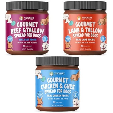 Visionary Pet Foods Chicken, Beef and Lamb Meat Spread Treat Bundle - Healthy Alternative to Dog Peanut Butter, Xylitol Free and No Added Sugar - Use on Dog Lick Mat, Food Mixer, Pill Pockets - x3 Cover