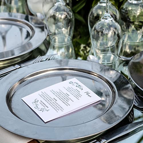 Stainless Steel Charger Plates for Dinner Plates, 13 Round, 6 Pack (Silver)
