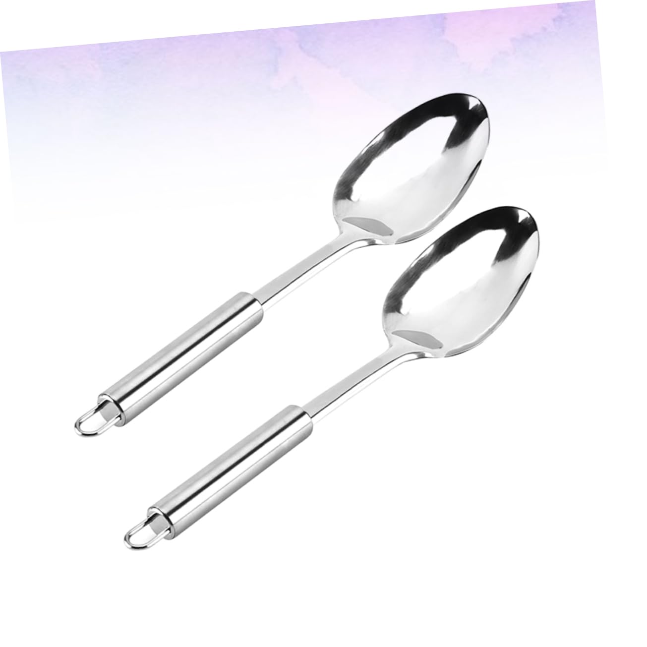 COLLBATH 2pcs Soup Spoon Spoons Dinner Spoon Cocktail Spoon Dinnerware Espresso Spoon Kitchen Gadget Ice Cream Spoon Tableware Mini Spoon Rice Spoon Flatware Stainless Steel Spoon Silver