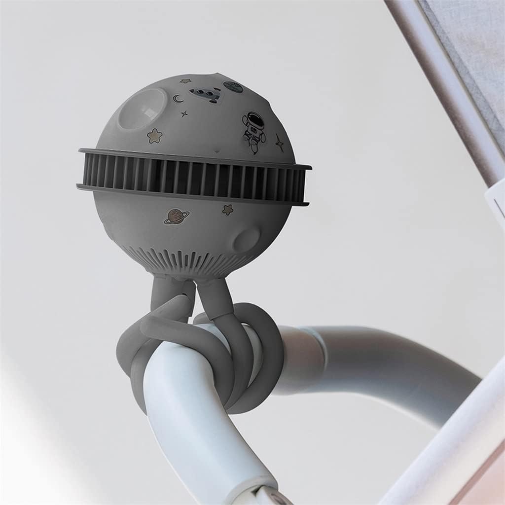 Stroller Fan Rechargeable Without Vane Kids Safety DIY Sticker Planet Fans For Children Student Gifts