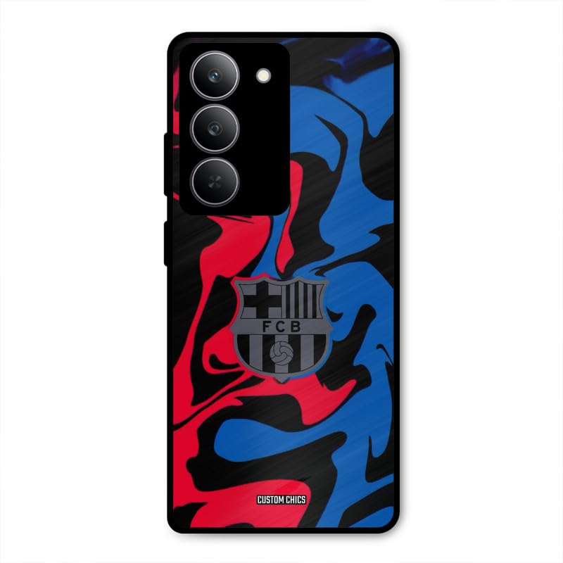 Image of PrintShield FC Barcelona Comic Back Cover for Realme 14x, Shockproof Printed Phone Case with Soft TPU Sides & Anti-Slip Grip