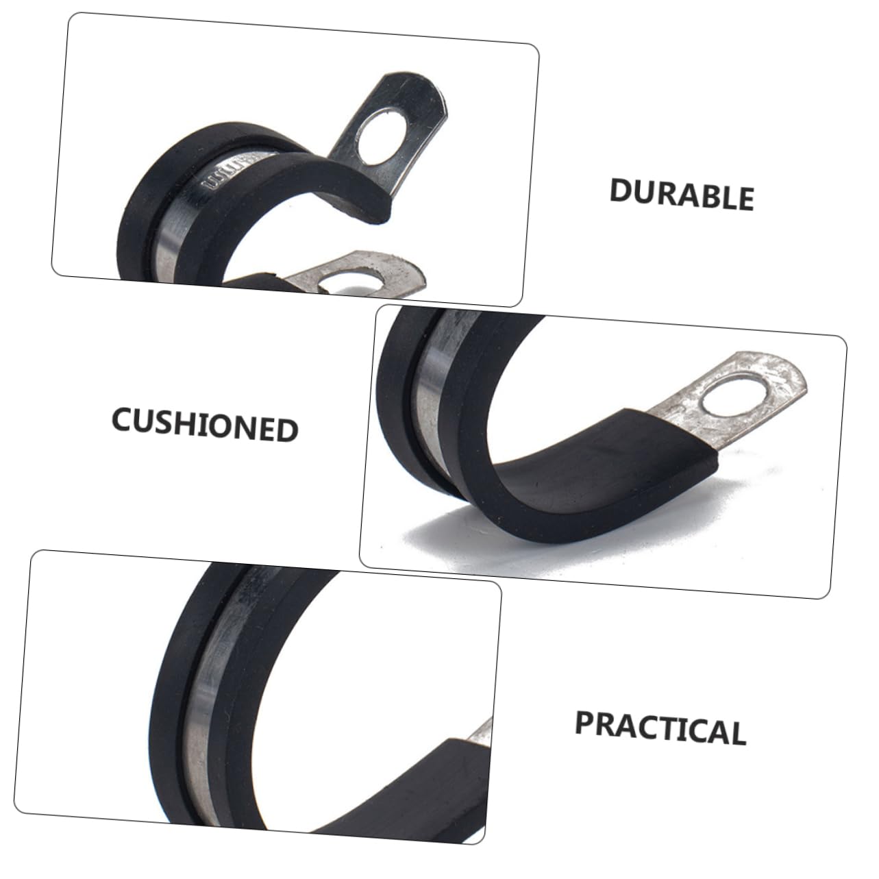 Collier de Serrage Noir, 45 Pièces, en Acier Inoxydable 304