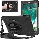 BRAECNstock New iPad 2018/ 2017 Case(5th Generation)Three Layer Heavy Duty Soft Silicone Hard Bumper Case Built-in Kickstand Shockproof Durable Rugged Case for New iPad 9.7 Inch 2018/ 2017(Black)