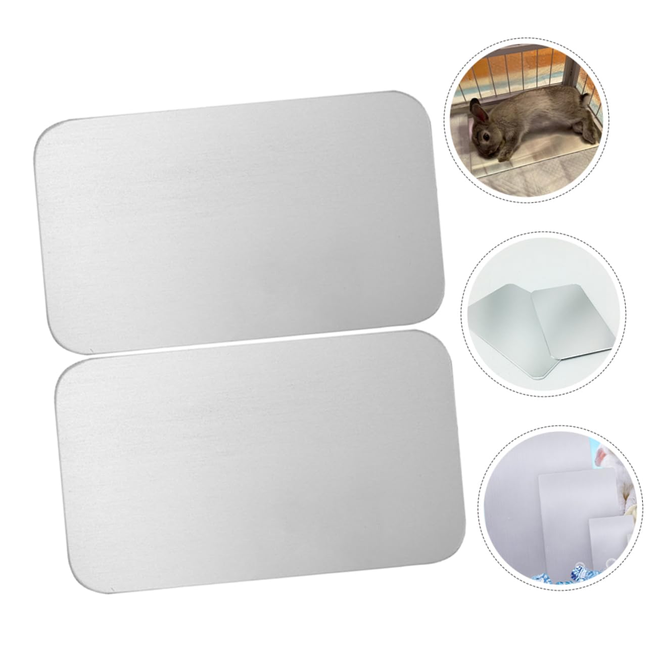 Alasum Kühlmatte für Hamster und Kaninchen, 2 Stück, Aluminium